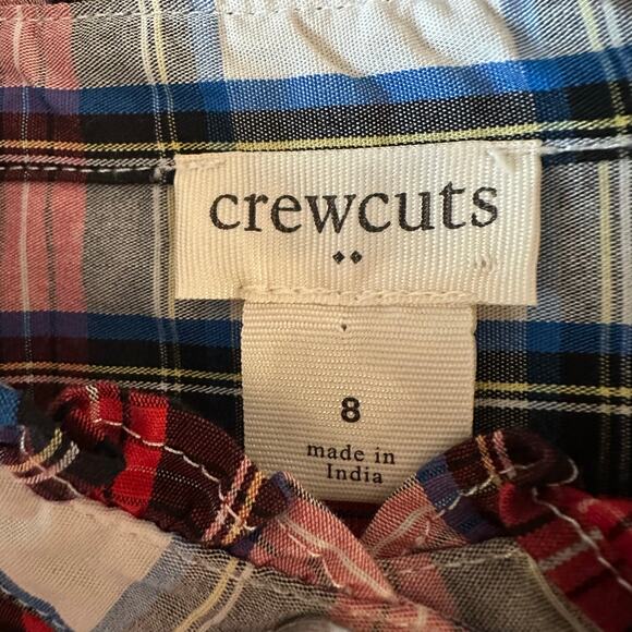 J. Crew Crewcuts Factory Girls' Plaid Top with jeweled buttons 8 - Picture 2 of 7